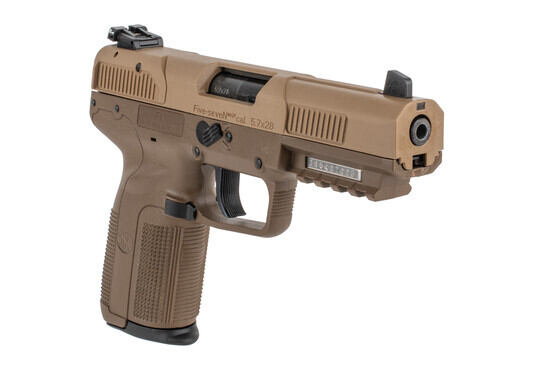 Five-Seven 5.7x28mm Pistol in FDE from FN has a full size polymer frame